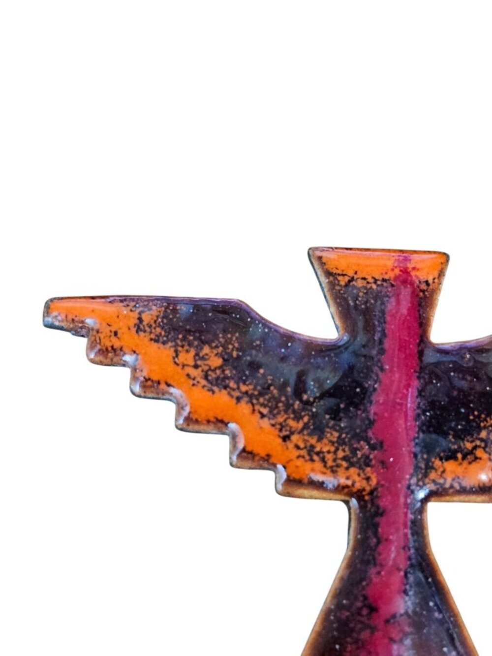 Vintage Enamel Thunderbird Brooch Copper Tone Southwest Native Style Bird Pin - Picture 5 of 7